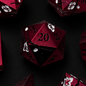 Red Iron White Cherry Blossom - Metal Dice Set