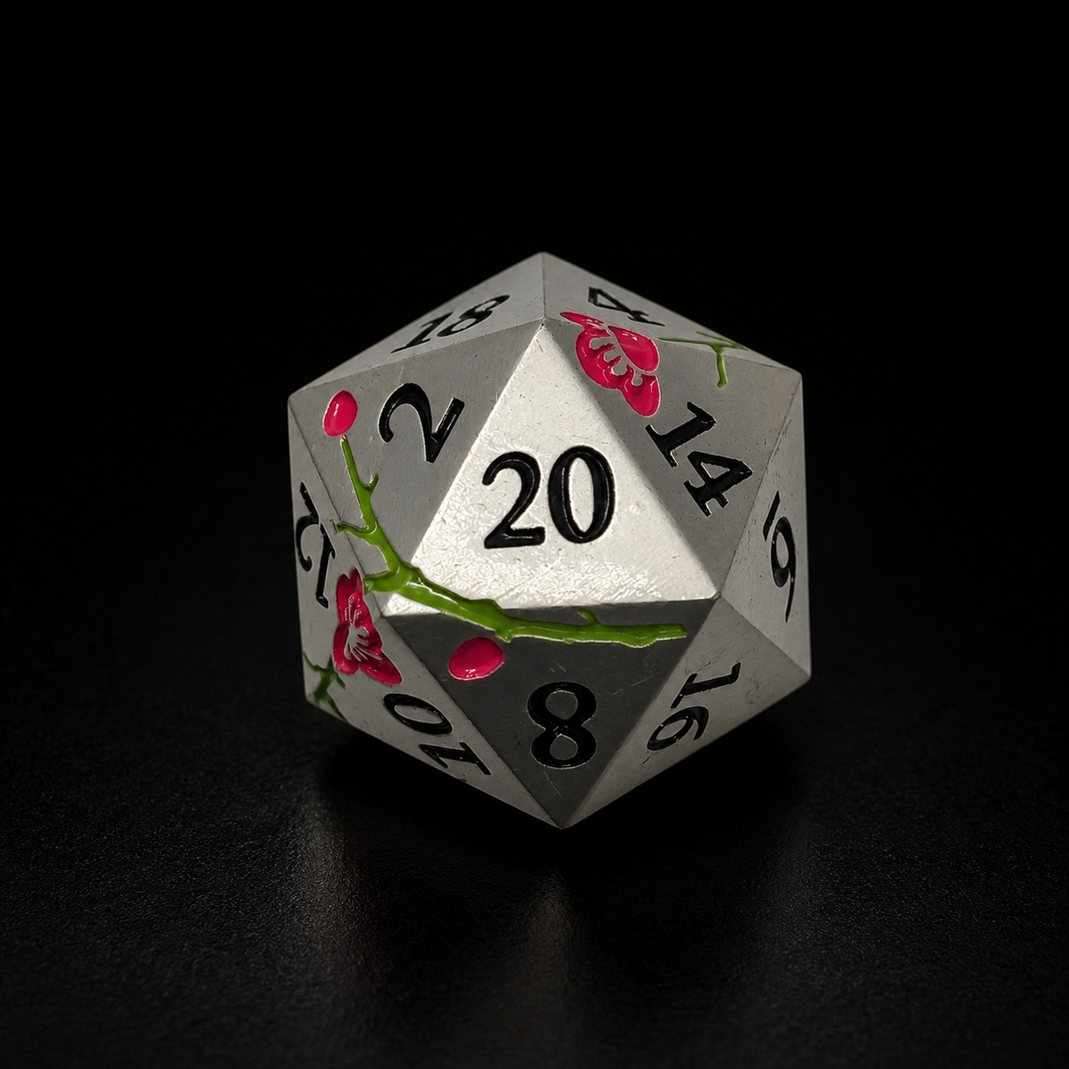 Iron Pink Cherry Blossom - Metal Dice Set