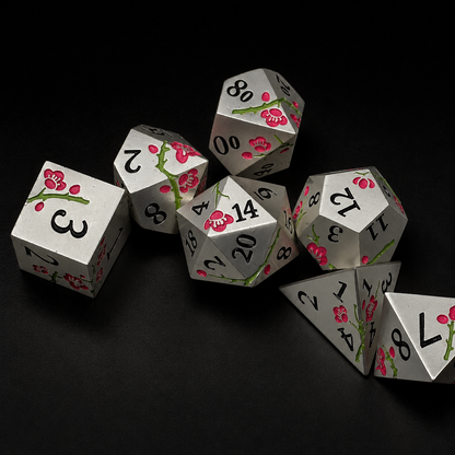 Iron Pink Cherry Blossom - Metal Dice Set