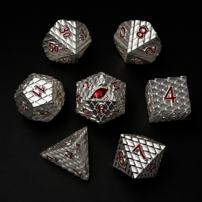 Silver Dragon's Eye - Metal Dice Set
