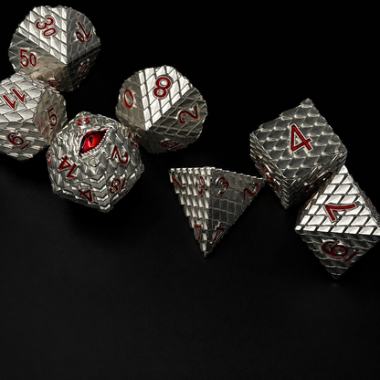 Silver Dragon's Eye - Metal Dice Set