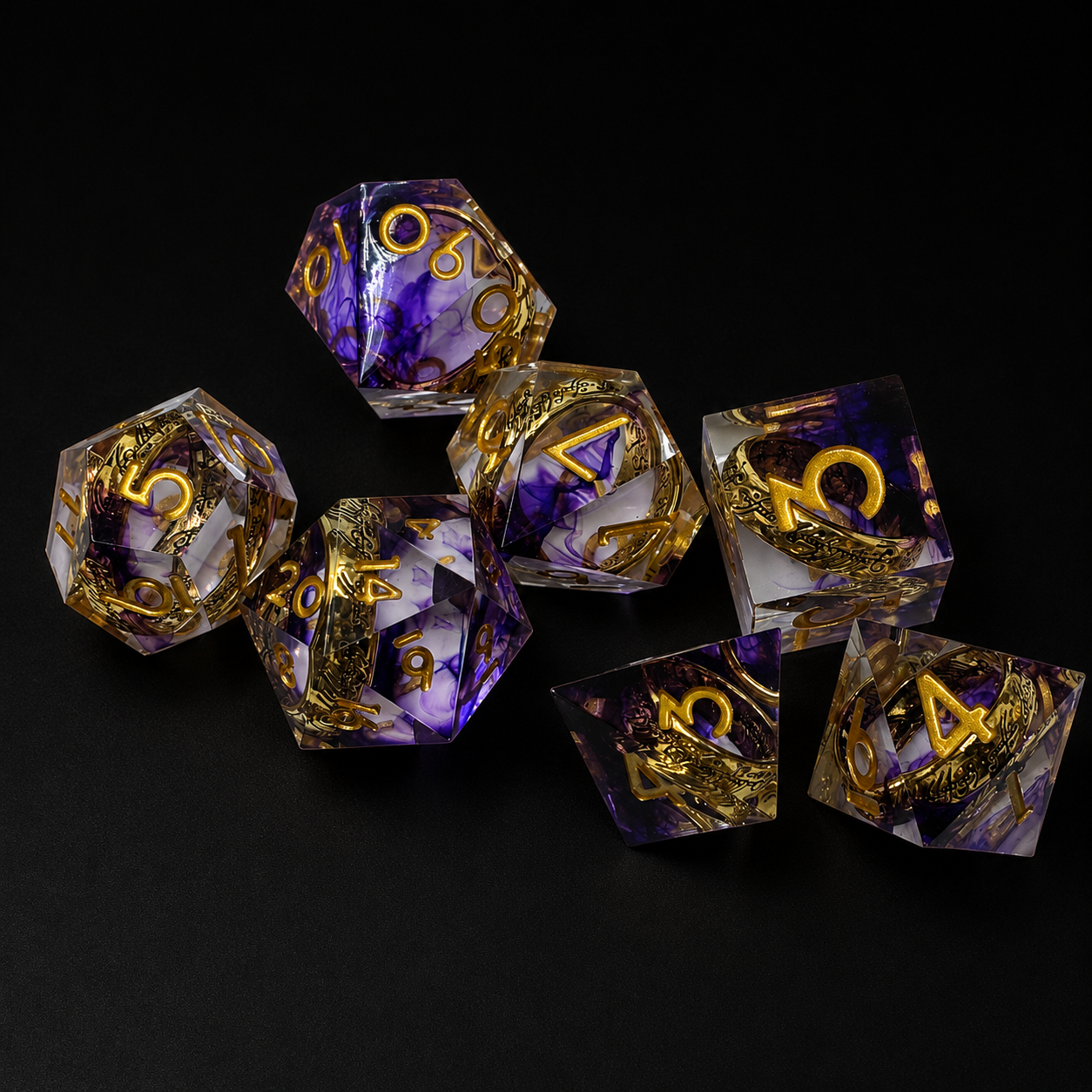 Amethyst Rings - Sharp Edge Resin