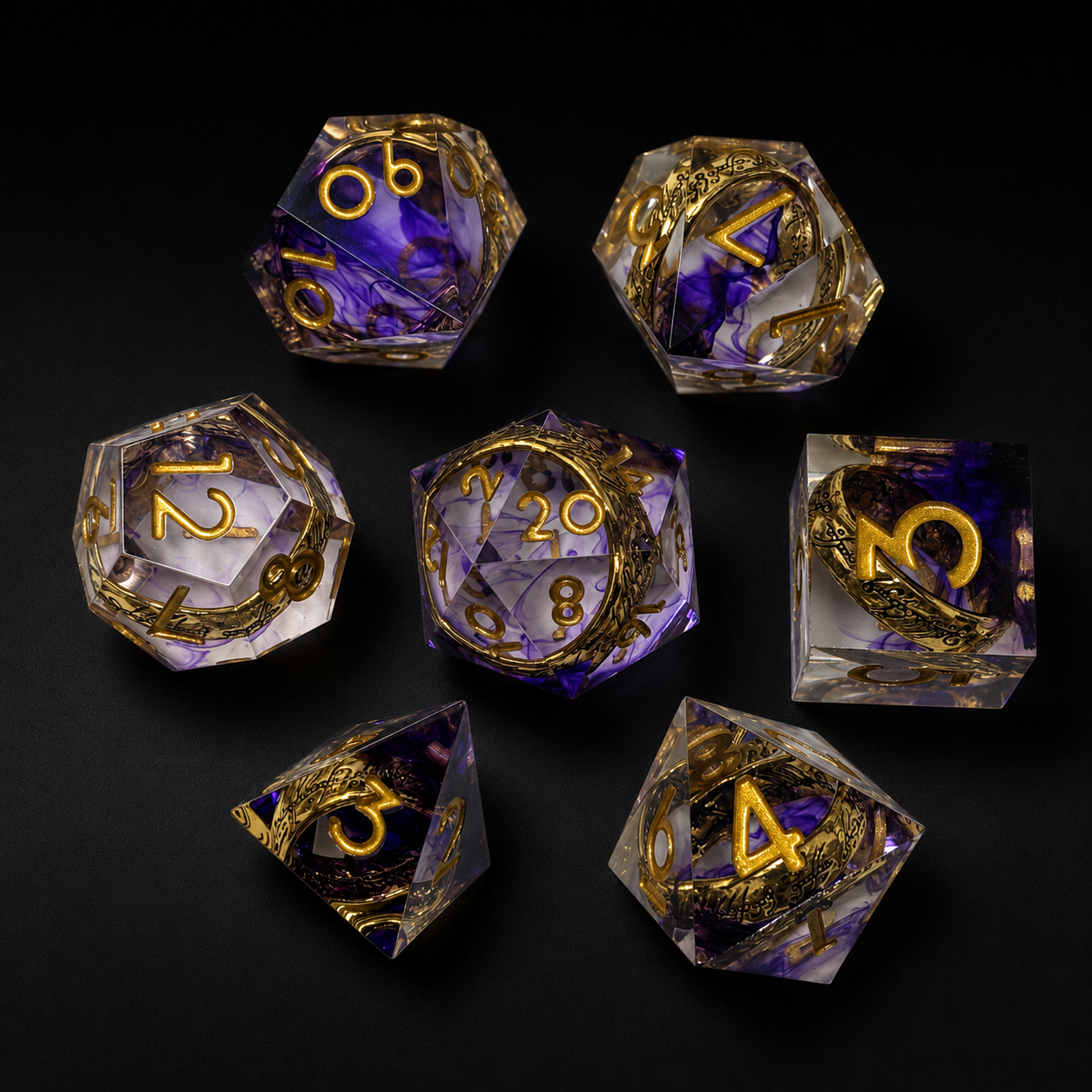 Amethyst Rings - Sharp Edge Resin