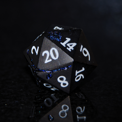 Metal Black and Blue Cherry Blossom