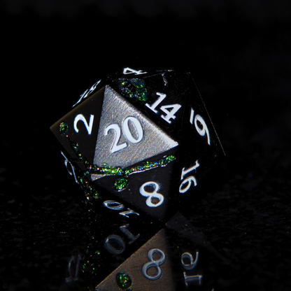 Metal Black and Emerald Cherry Blossom