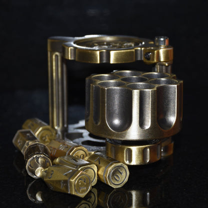 Metal Bullet Revolver Dice Set