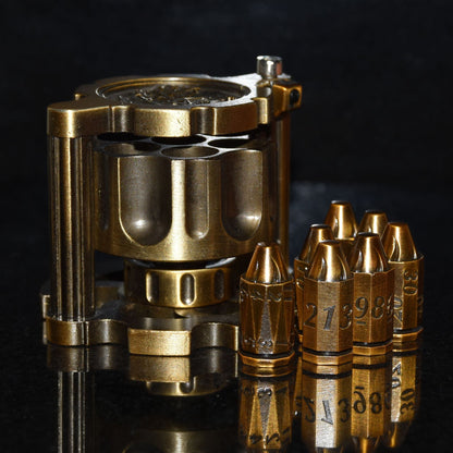 Metal Bullet Revolver Dice Set