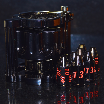 Metal Bullet Revolver Dice Set