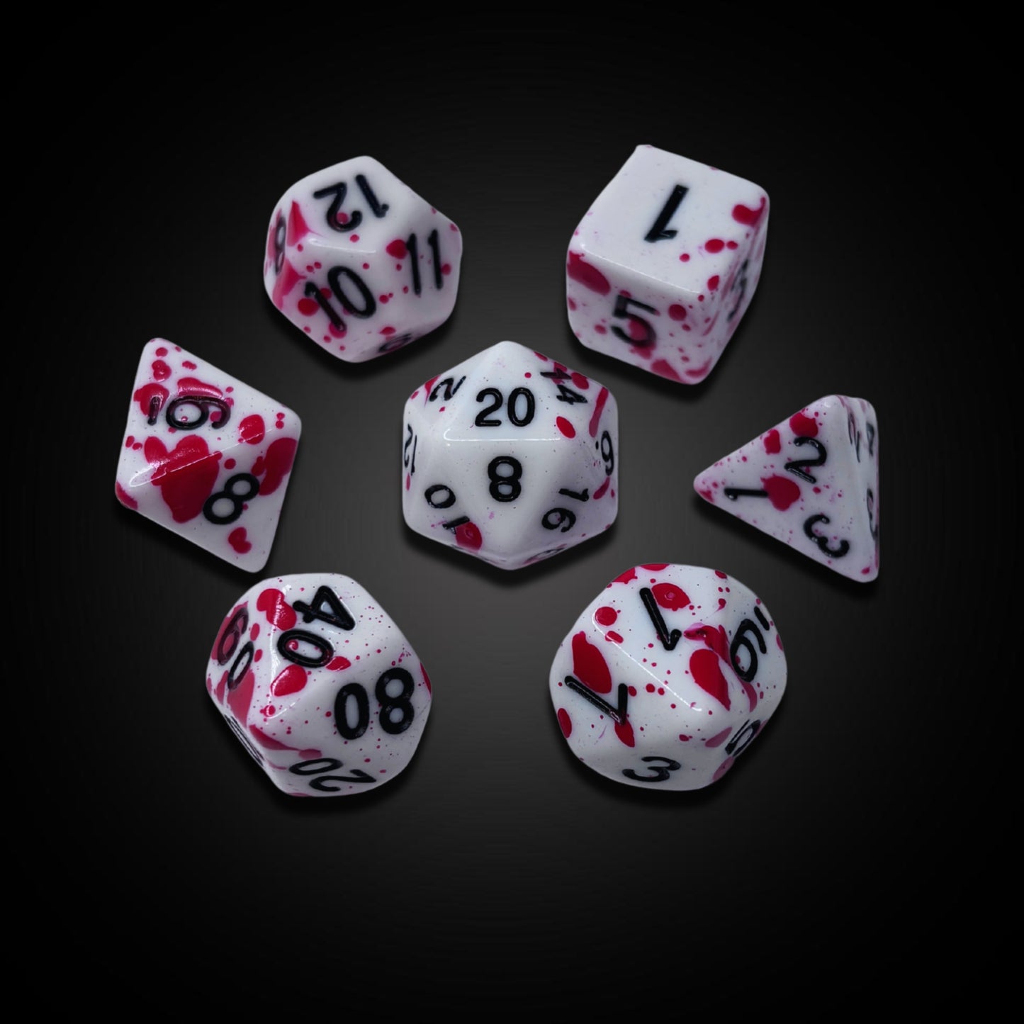 Ruby Splash - Acrylic Dice
