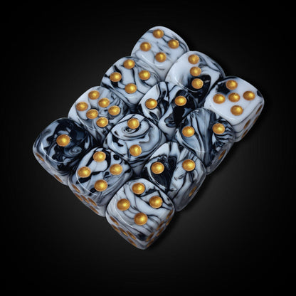 Marble Obsidian - Acrylic D6 Set